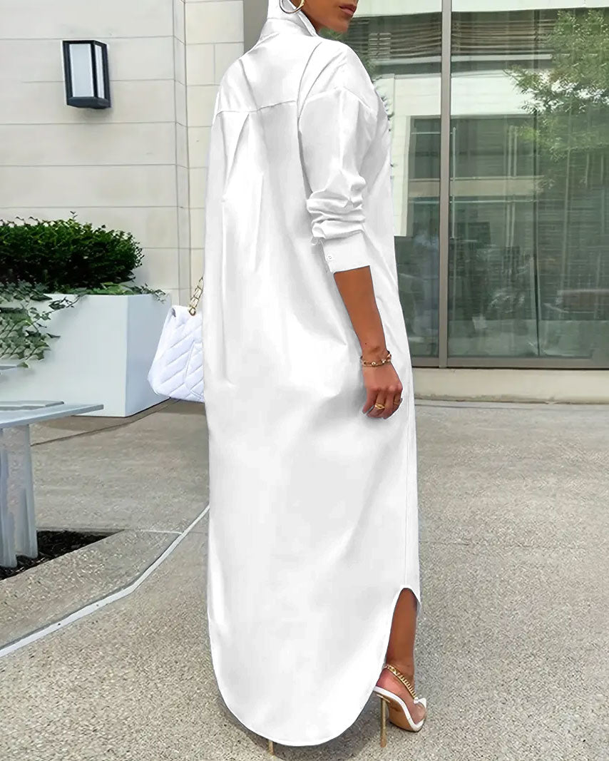 Black Woman Art Loose Shirt Button Dress