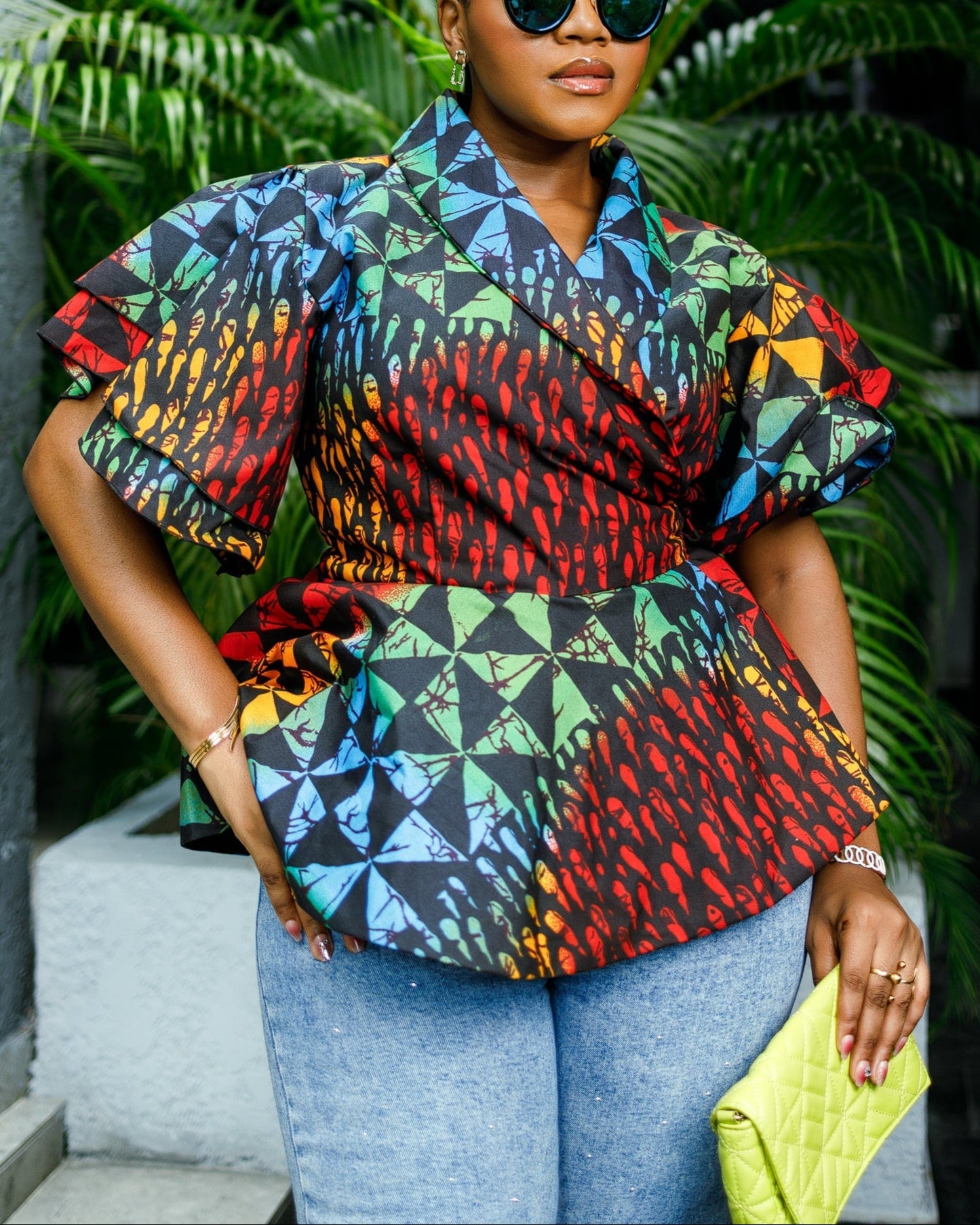 Women's Casual Print Wrap top