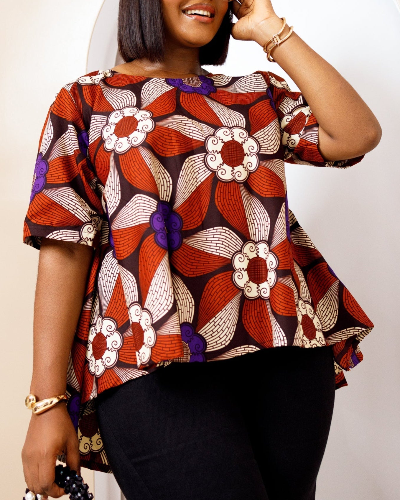 Women's Flora Print Short Sleeve Shirt