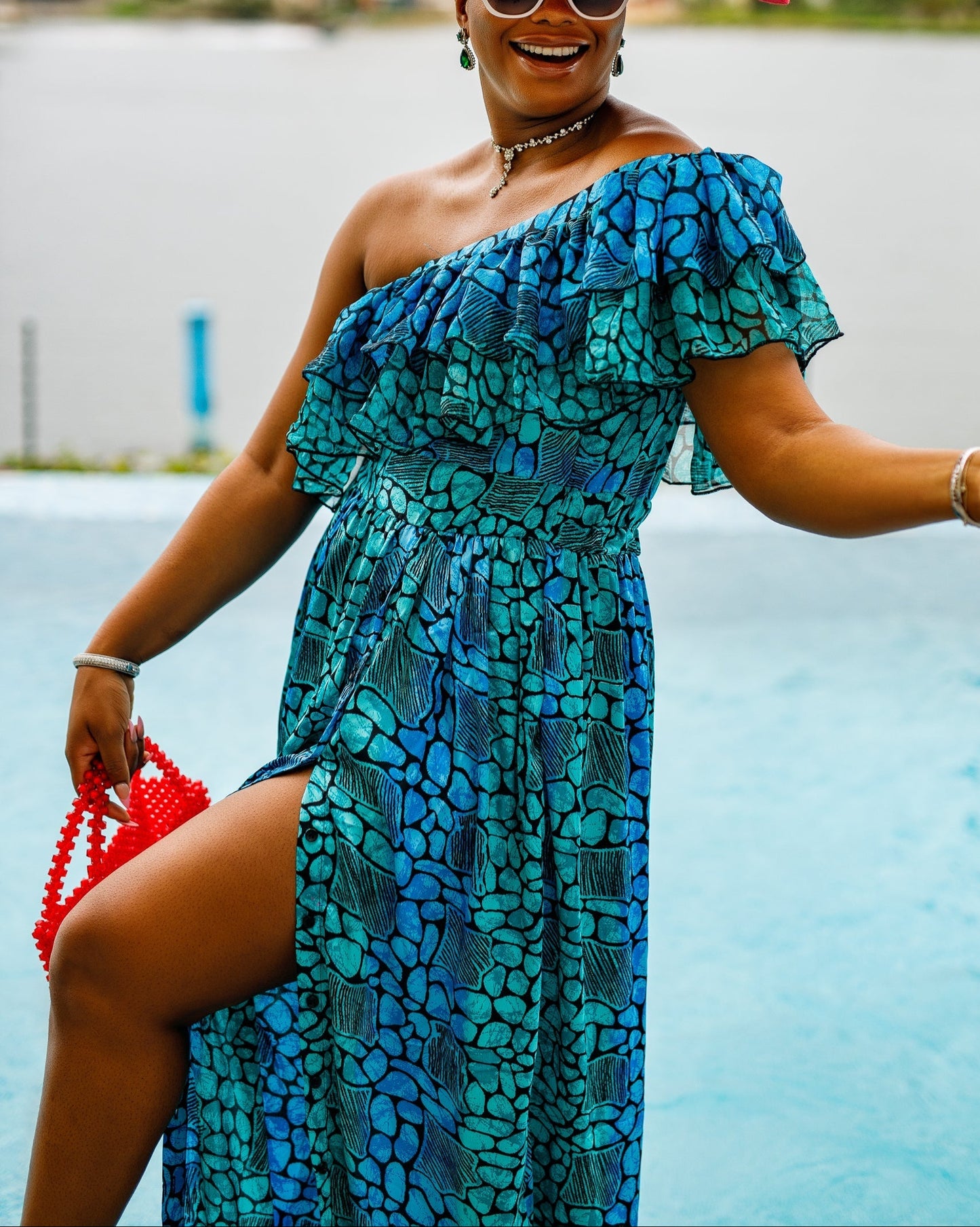 Women's Casual Print Off-Shoulder Vacation Dress