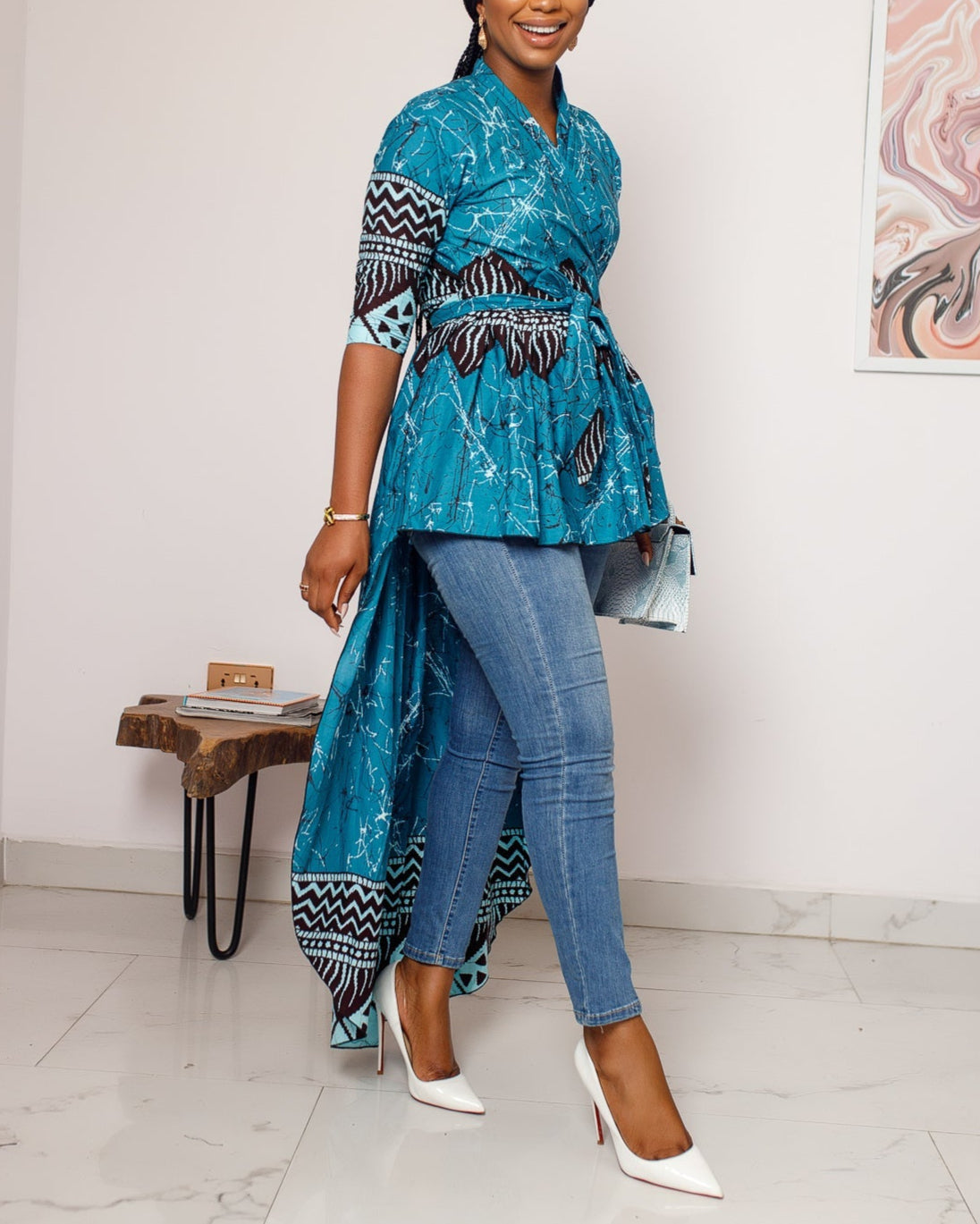 Women's Casual Print Long Sleeve Dress Top