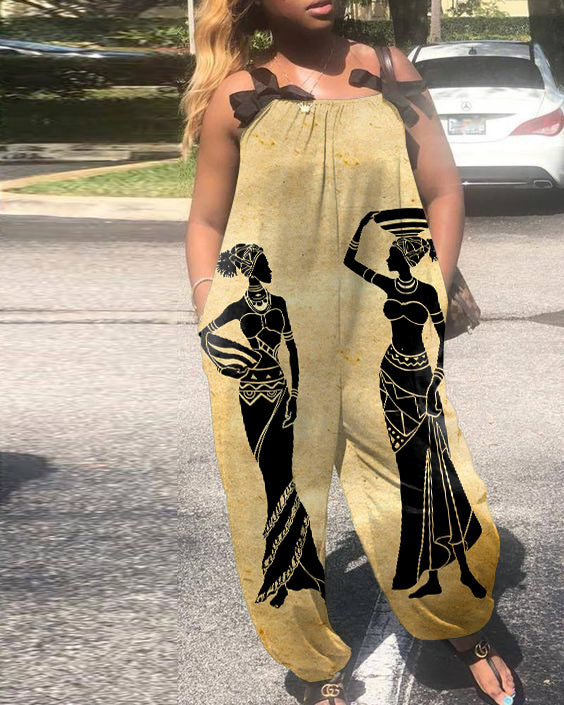 Retro Tribal Women Painting Women's Jumpsuit