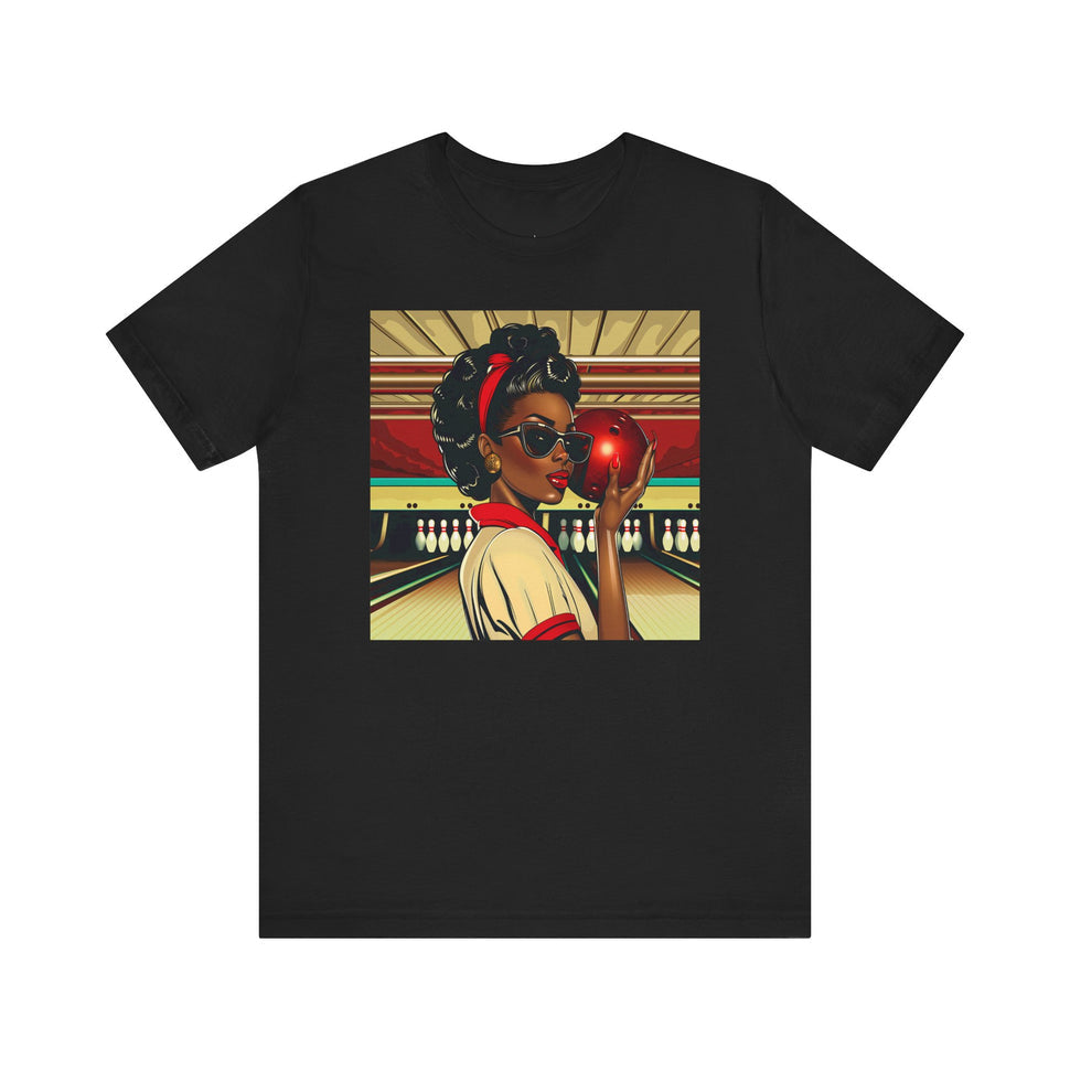Woman Bowling Shirt African American Woman Tee Retro Pop Art