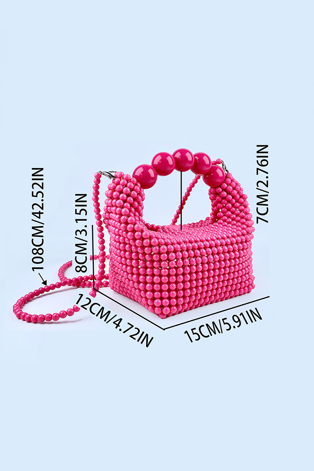 St. Patrick's Day Solid Color Beaded Handmade Handbag Crossbody Bag