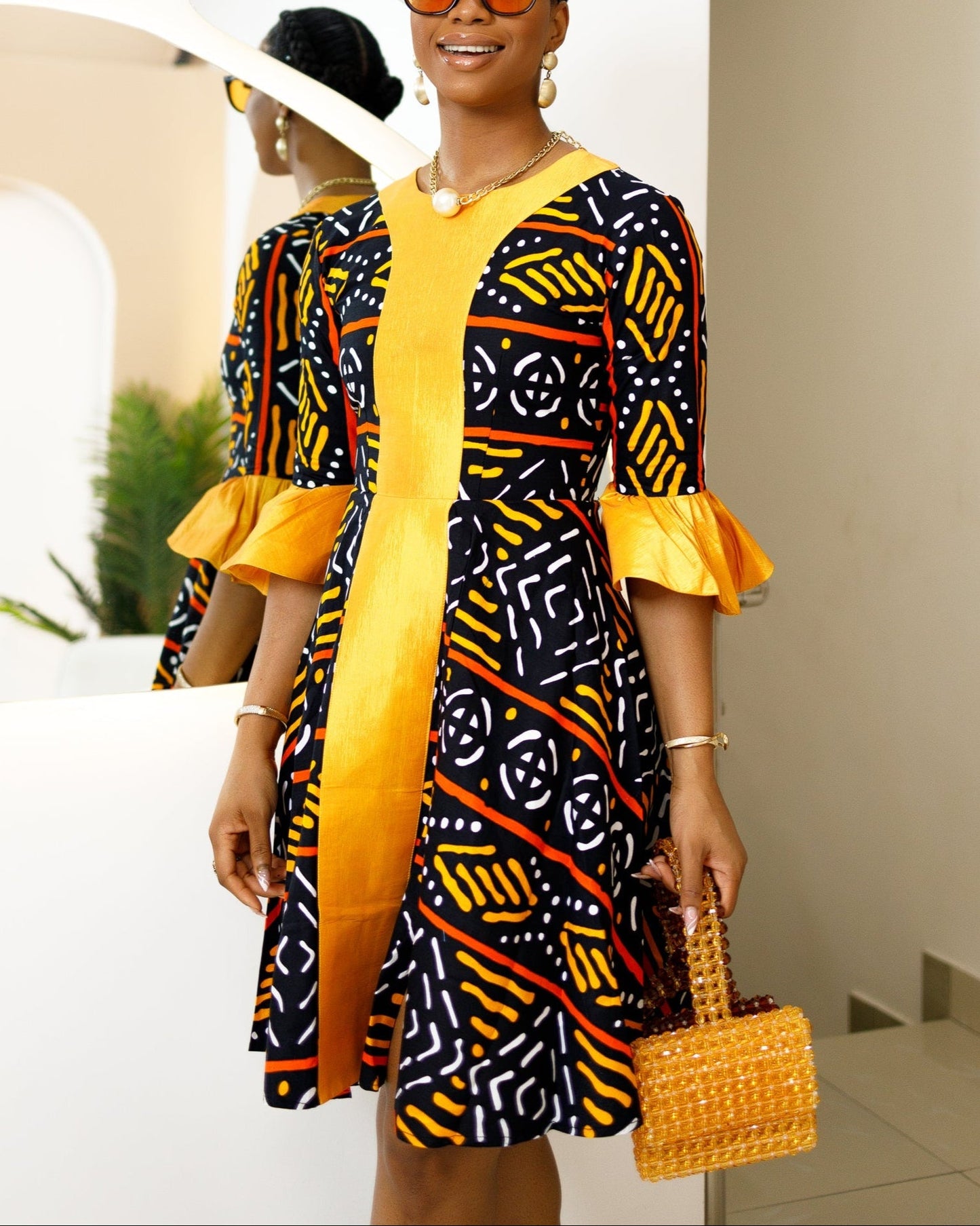 Women's Summer Print Casual Midi Dress