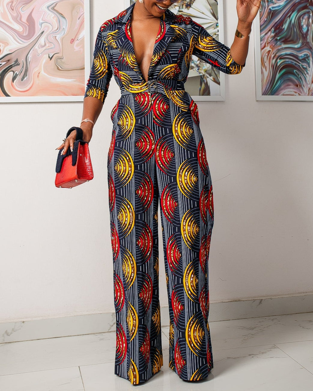 Women's Casual Print Jumpsuit