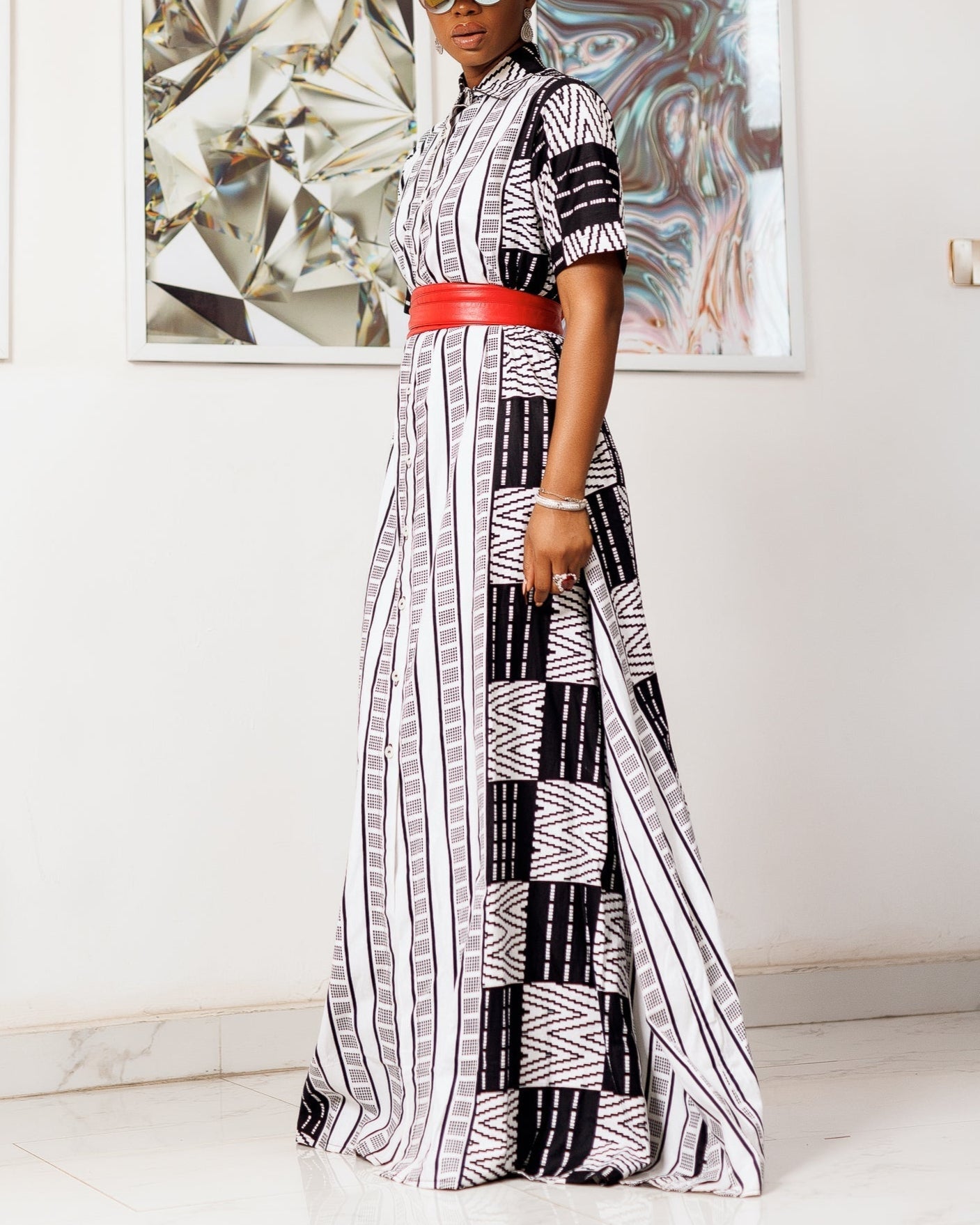 Women's Casual Print Kaftan Maxi Dress