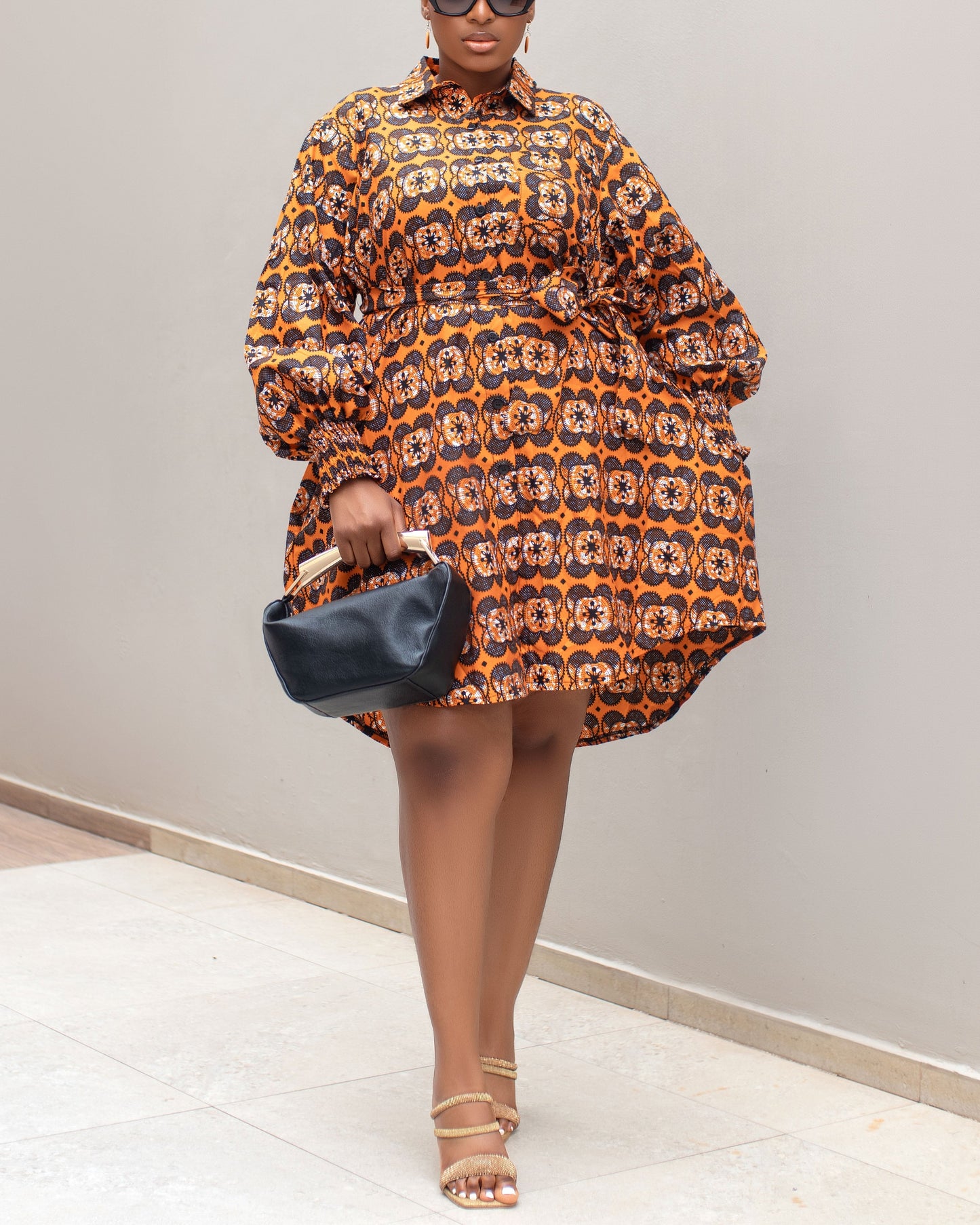 Women's Casual Long Sleeve Short Dress