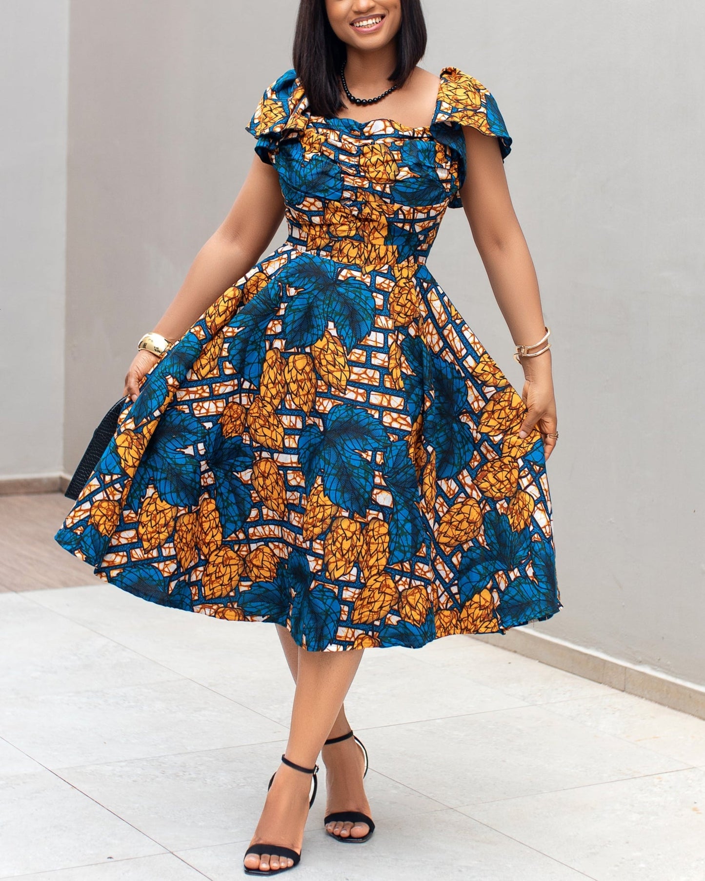 Women's Casual Print Midi Dress