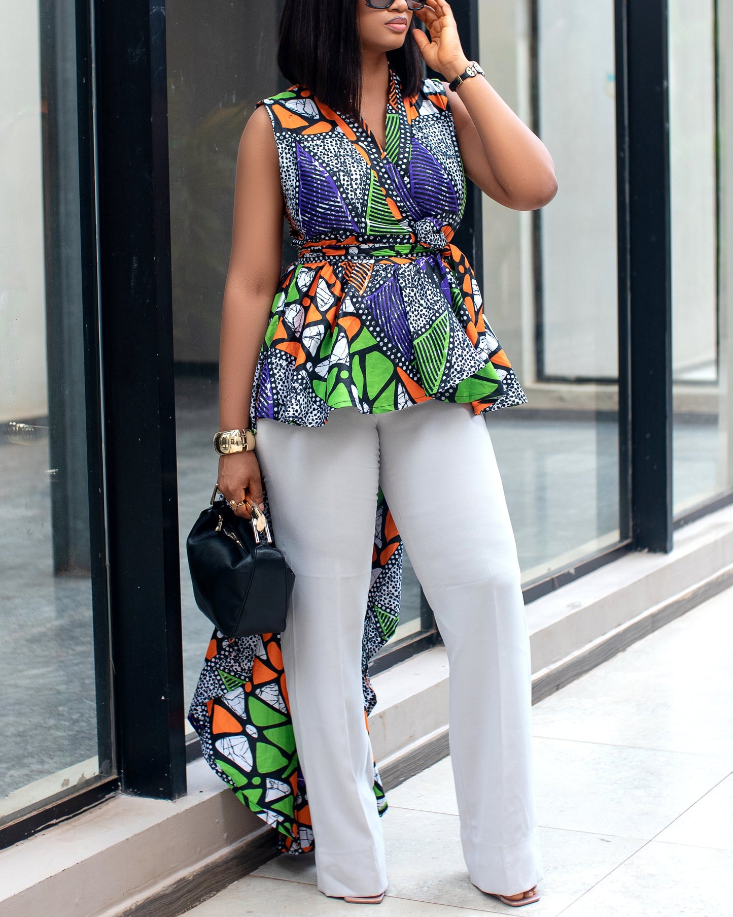 Women's Casual Print Irregular Dress Top