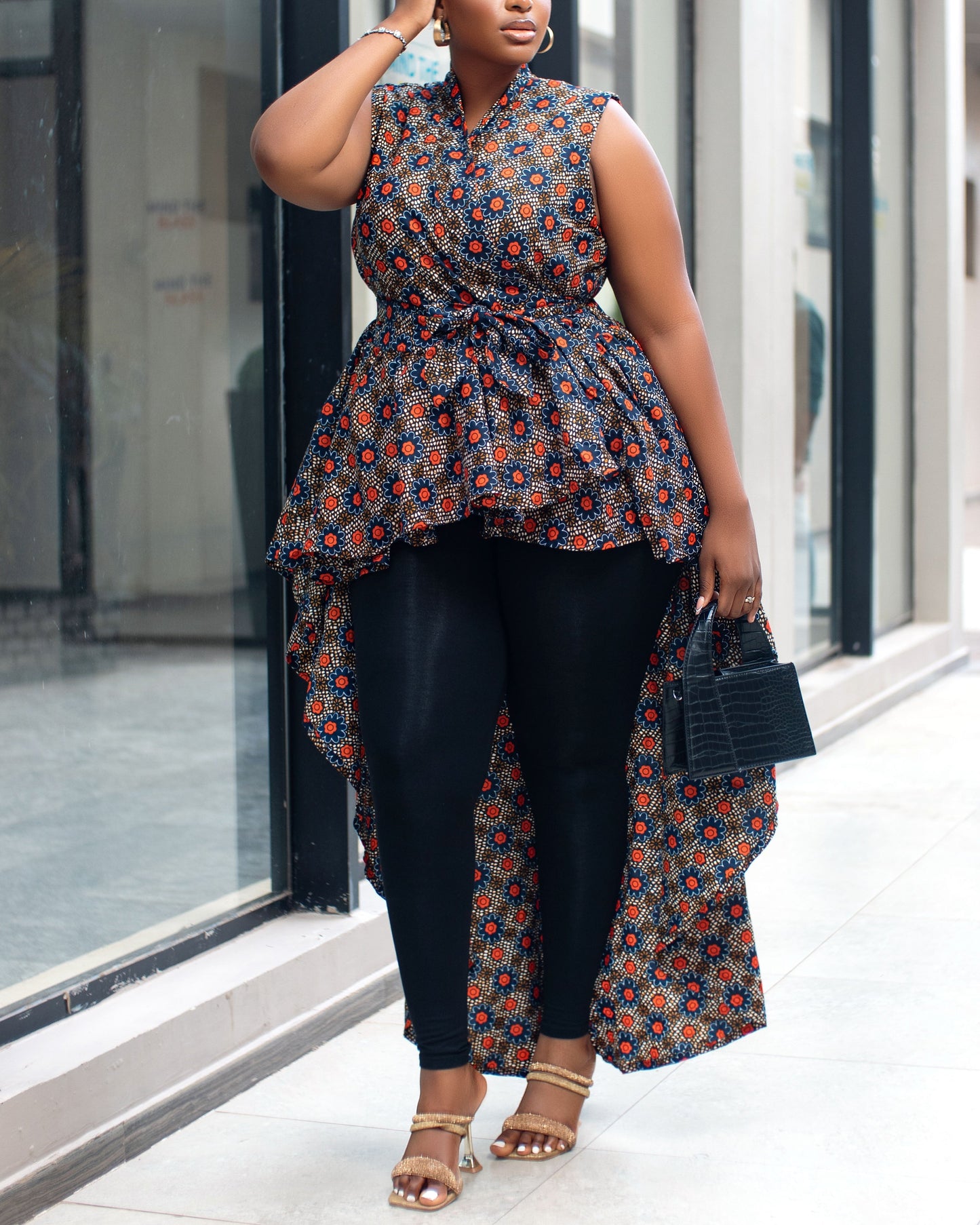 Women's Casual Print Sleeveless Dress Top