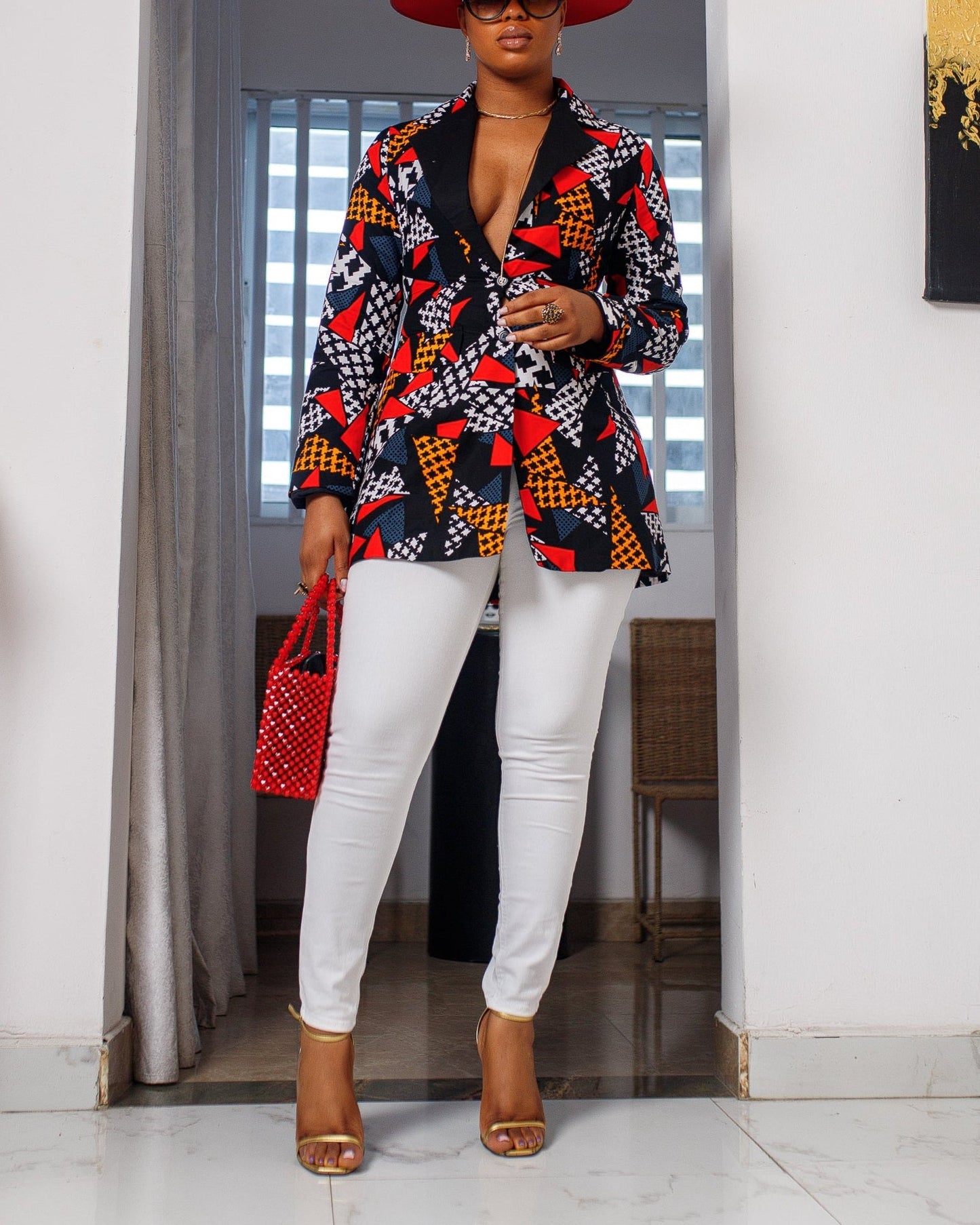Women's Fashion Print Blazer