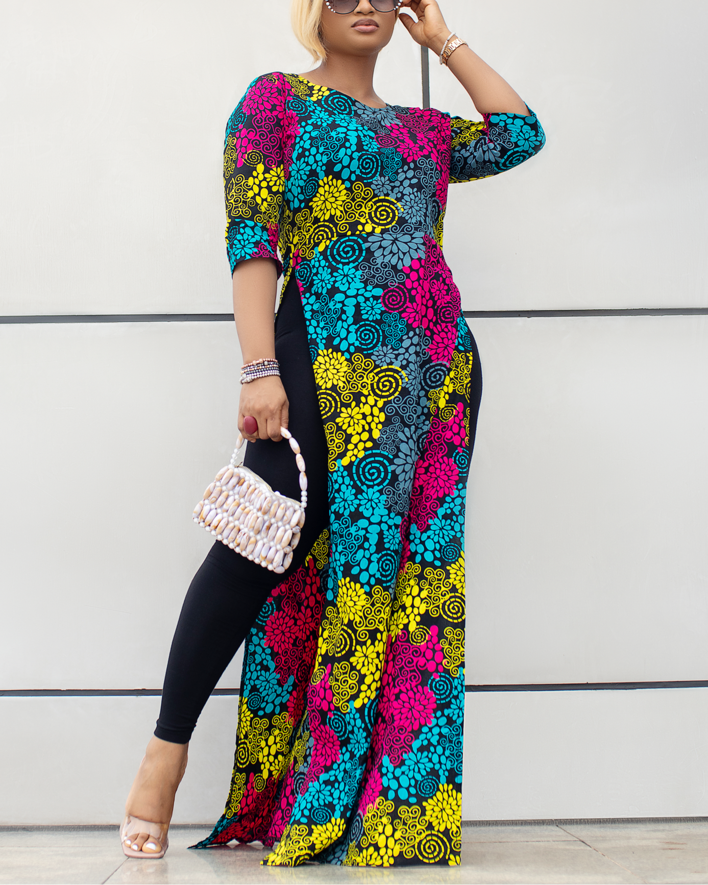 Women's Casual Print Kaftan Maxi Dress