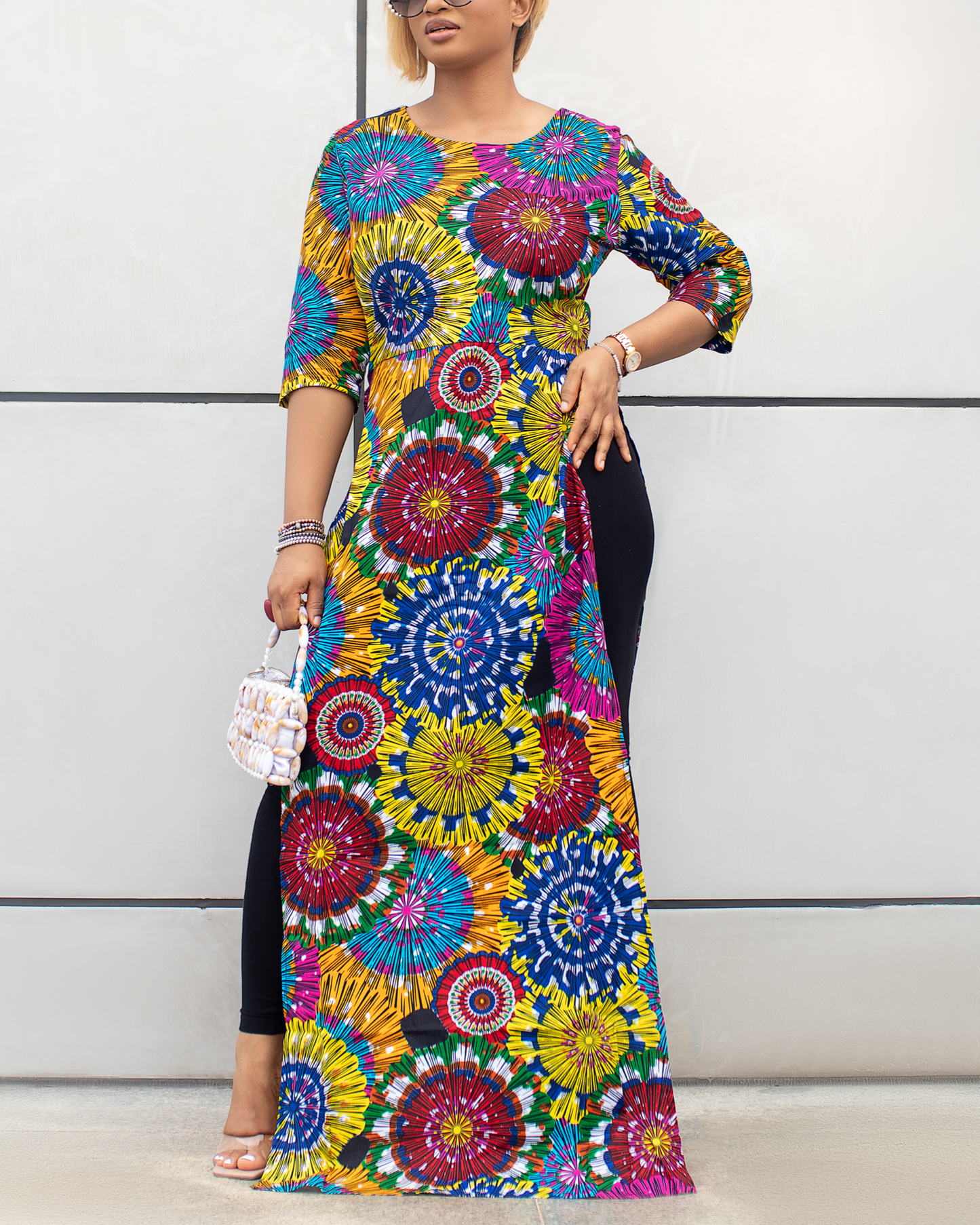 Women's Casual Print Kaftan Maxi Dress