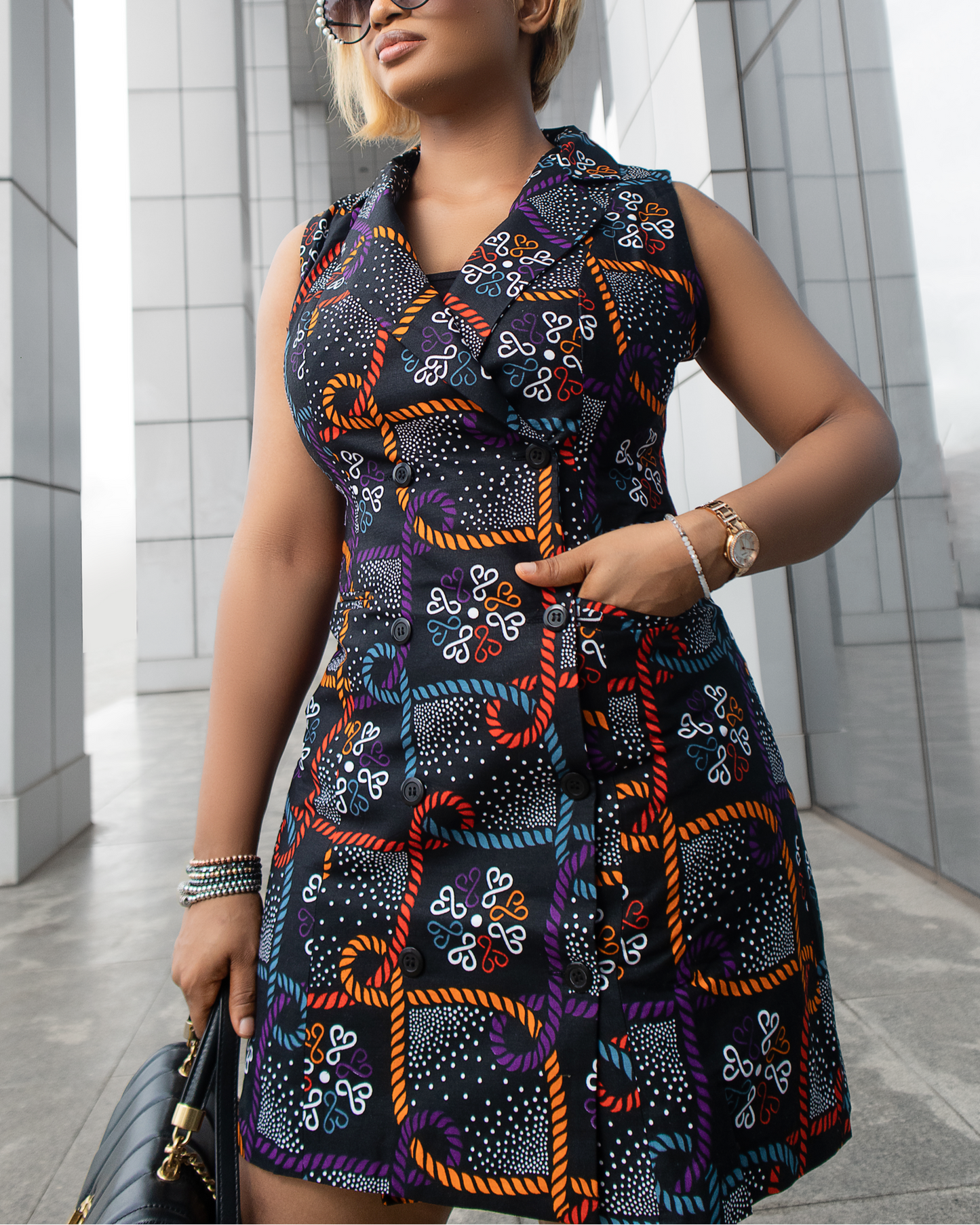 Women's Fashion Print Blazer Dress