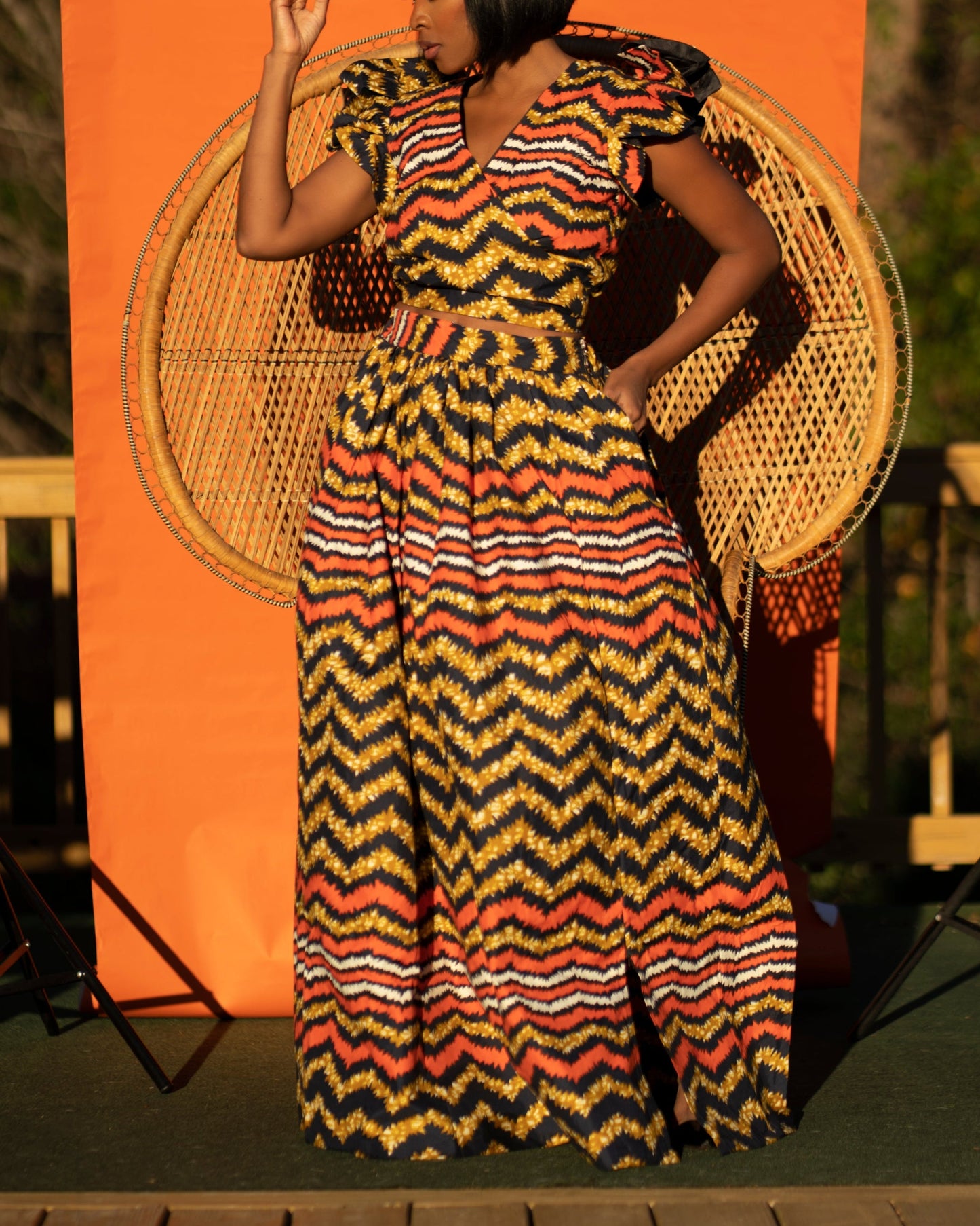 Women's Casual Print Skirt & Top Two-Piece Set