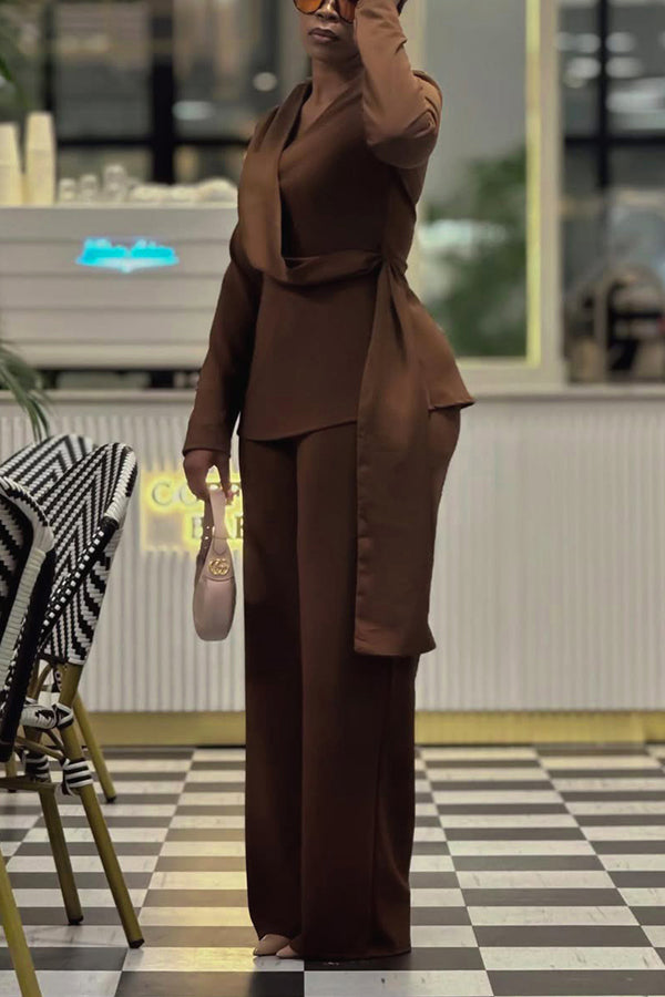 Stylish V-Neck Top & Pants Set