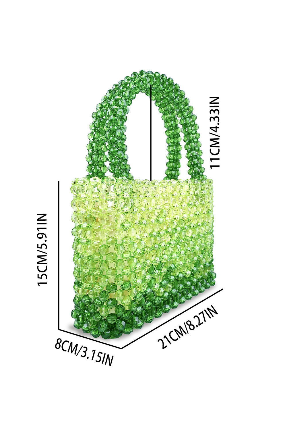 Gradient Color Braided Beaded St. Patrick's Day Handbag