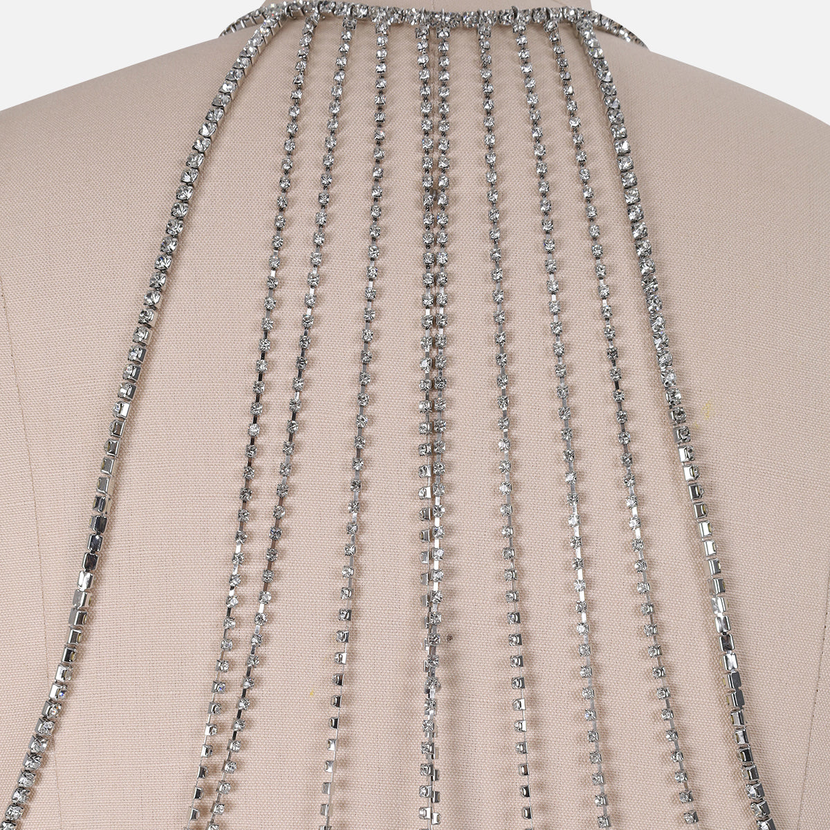 Black Rhinestone Backless Bodycon Dress