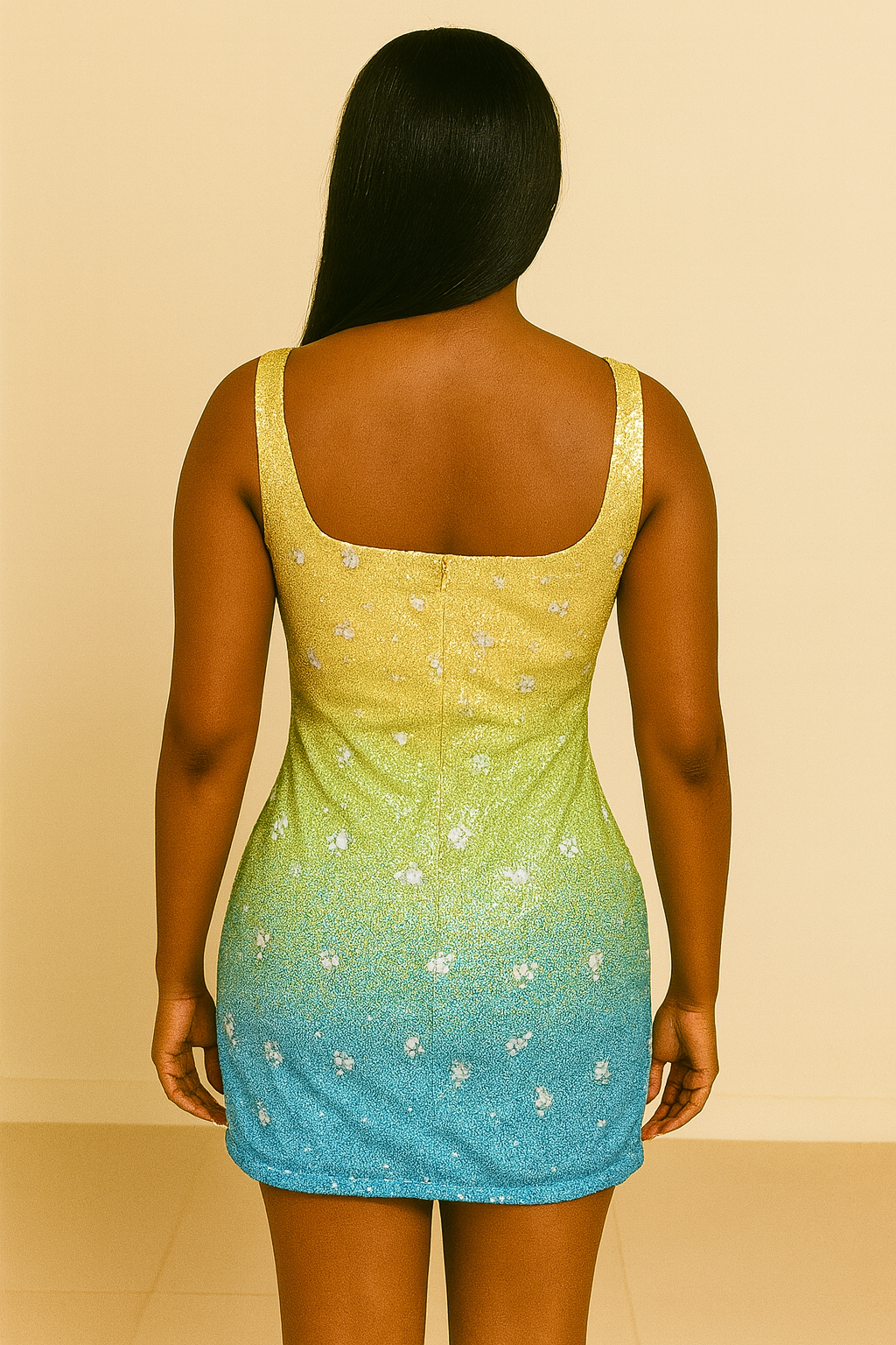 Sexy 3D Printed Slit Dress