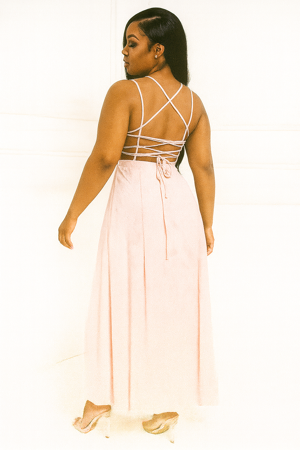 Fashion Suspenders Strapless Collar Elegant Evening Dress Dress