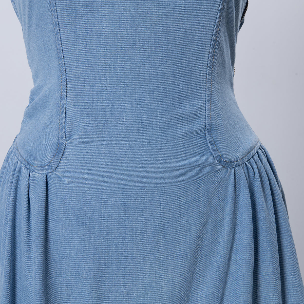 Denim Blue Sleeveless Strappy Dress