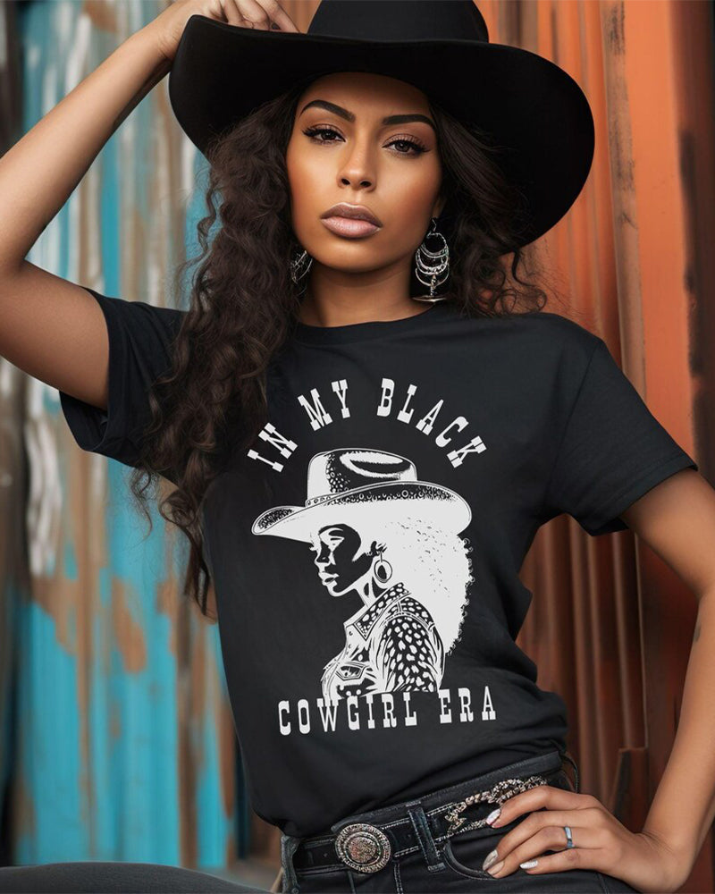 I Am Black Cowgirl Era Crew Neck Short Sleeve Cotton T-shirt