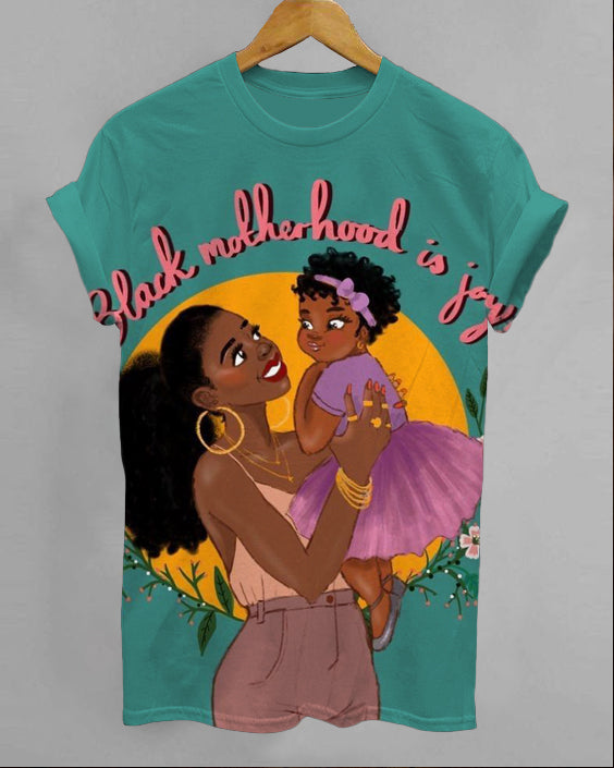 Happy Mother's Day Crew Neck Short Sleeve Cotton T-shirt