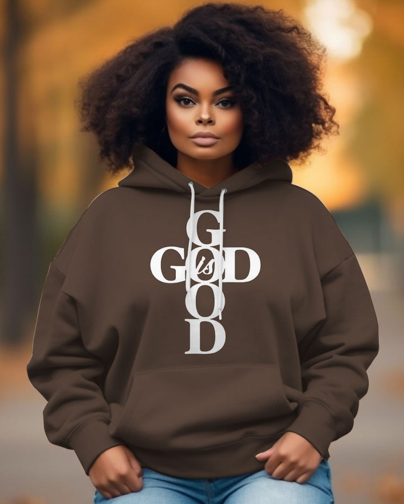 Women's Casual God is Good Print Long-sleeved Hoodie