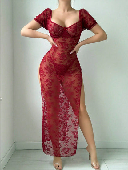 Sexy See-through Lace Sheath Dress