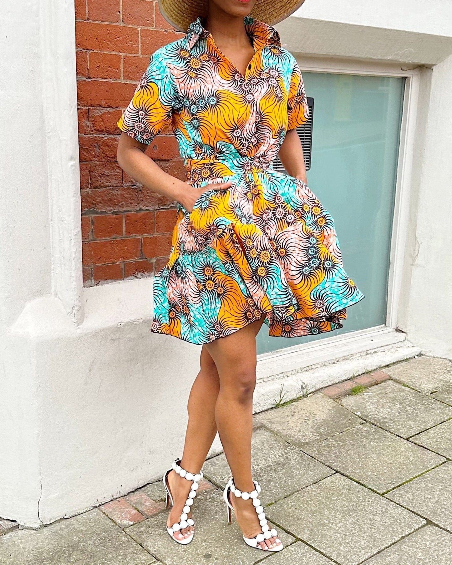 Women's Casual Print Short Sleeve Short Dress