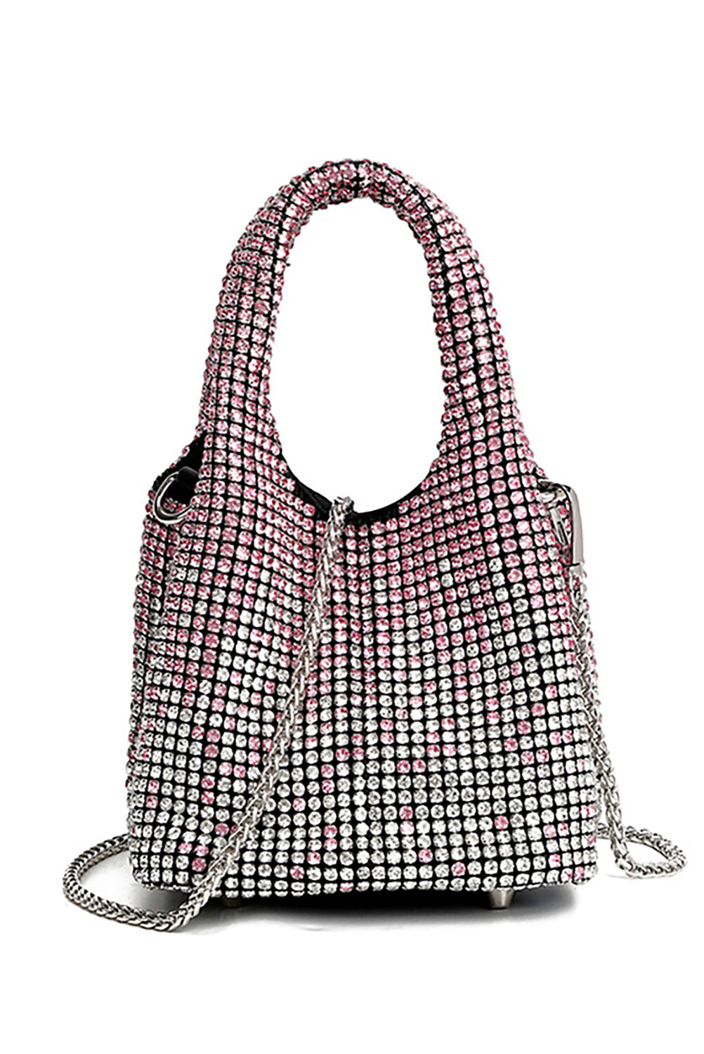 Rhinestone Gradient Handbag Bucket Bag Chain Shoulder Bag