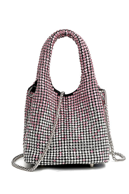 Rhinestone Gradient Handbag Bucket Bag Chain Shoulder Bag