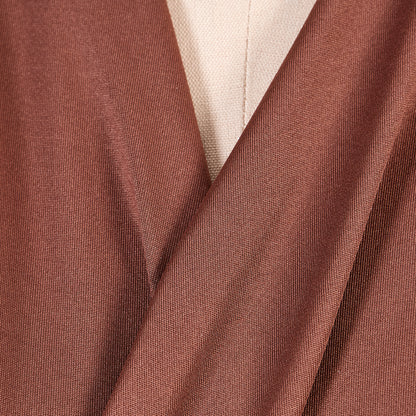 Brown V-neck Long-sleeved Pleated Dress