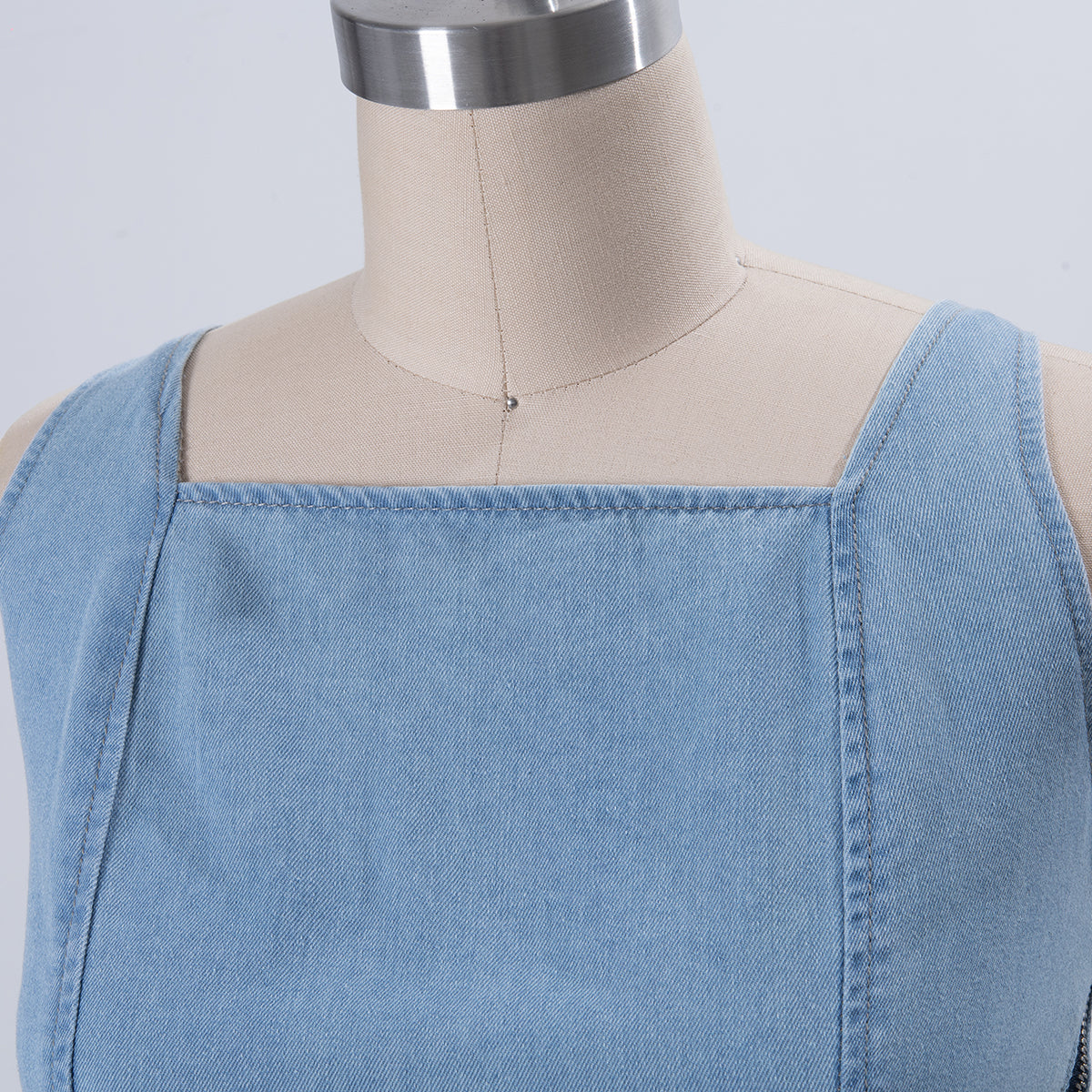 Denim Blue Sleeveless Strappy Dress