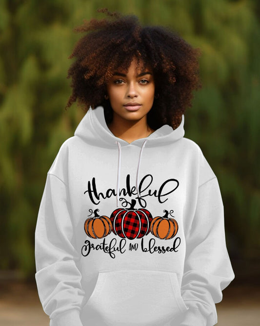 Thankful Grateful Blessed Long-sleeved Hoodie