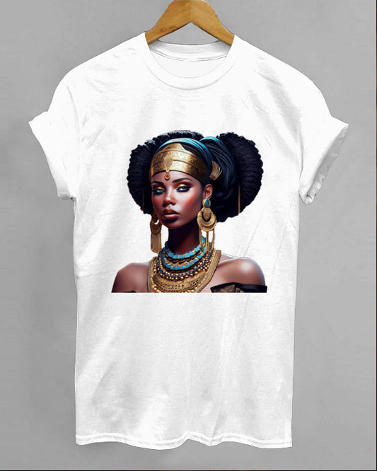 Retro Female Warrior Printed T-Shirt