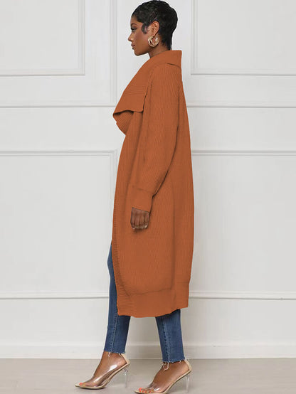 Knit Long Sleeve Solid Bodycon Cardigan