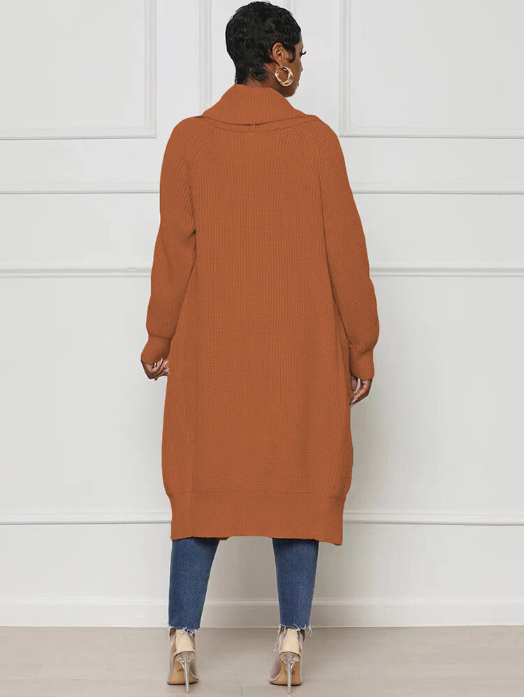 Knit Long Sleeve Solid Bodycon Cardigan