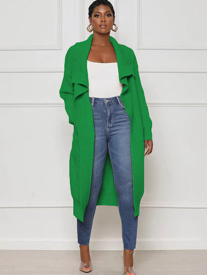 Knit Long Sleeve Solid Bodycon Cardigan