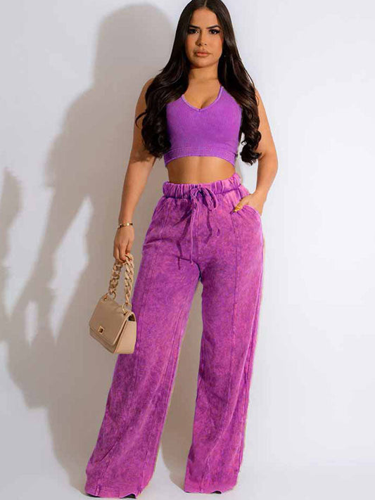 Two Piece Tank Tops & Wide Leg Pants