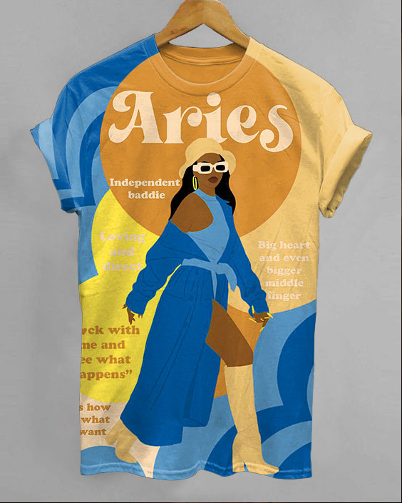 Aries Girl Unisex Short Sleeve Tshirt