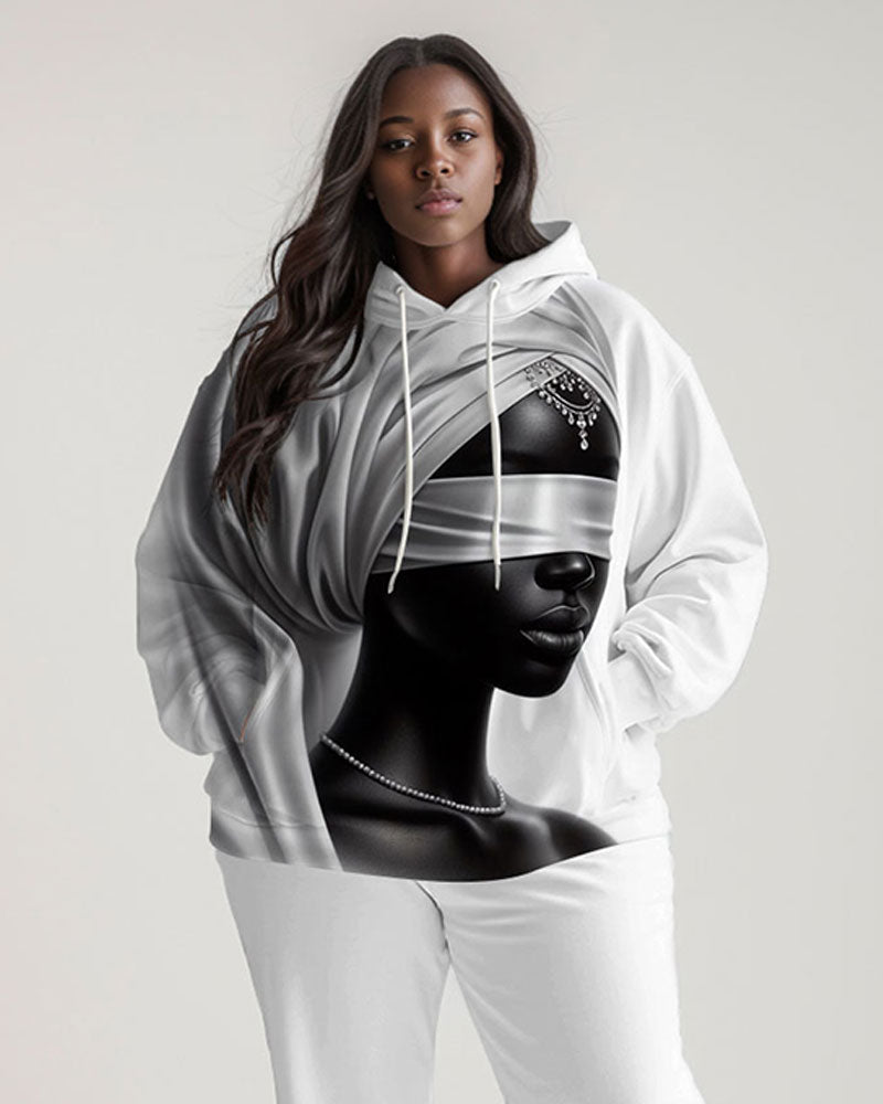 Blindfolded Black Girl Print Long Sleeve Hoodie Two Pieces Set