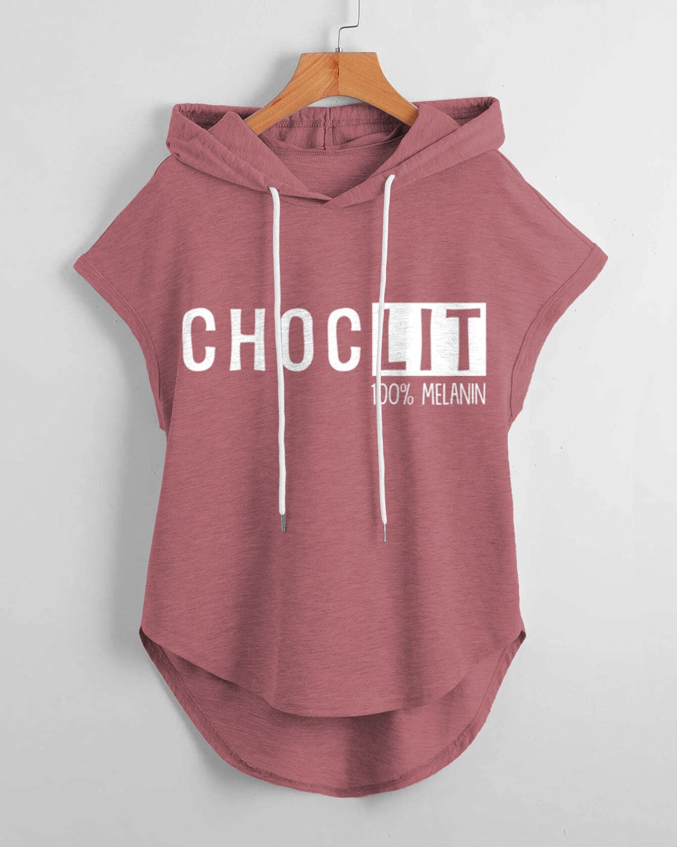 Choclit 100% Melanin Hem Drawstring Hooded Tee