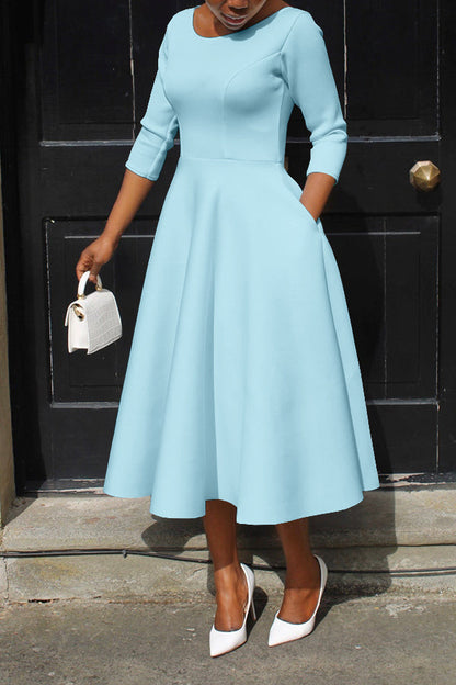 So Splendid 3/4 Sleeve Swing Dress