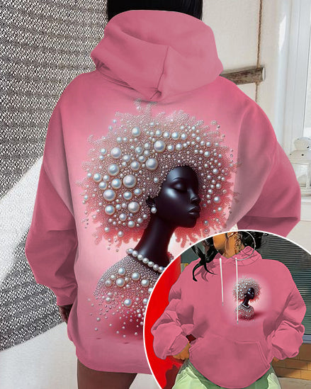 Pearl Girl Art Print Long-sleeved Hoodie