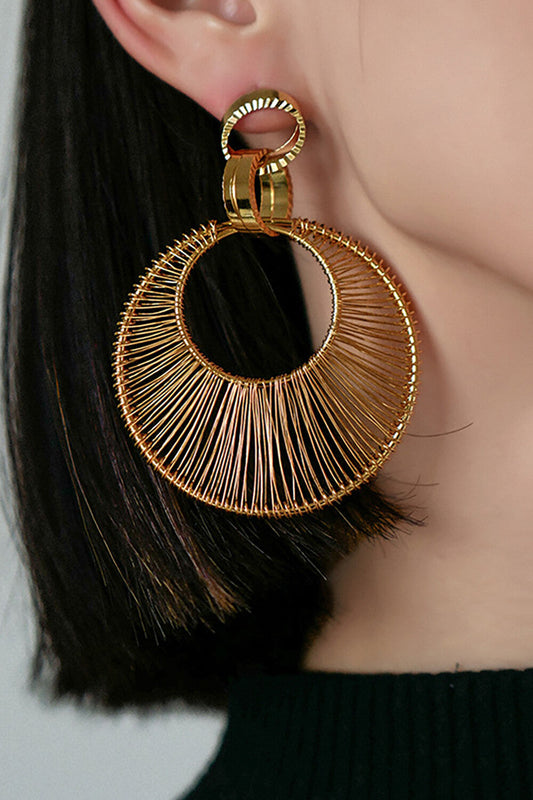 Alloy Cutout O-Ring Pendant Fashionable Dangle Earrings