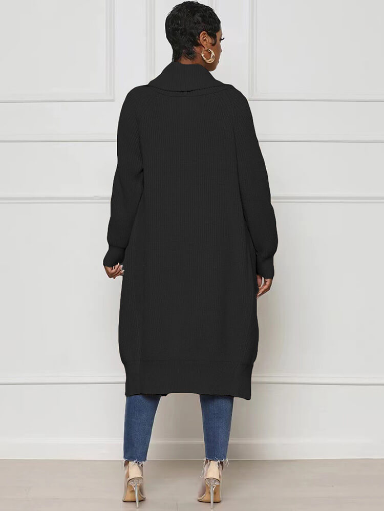 Knit Long Sleeve Solid Bodycon Cardigan