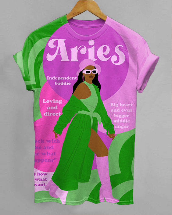 Aries Girl Unisex Short Sleeve Tshirt