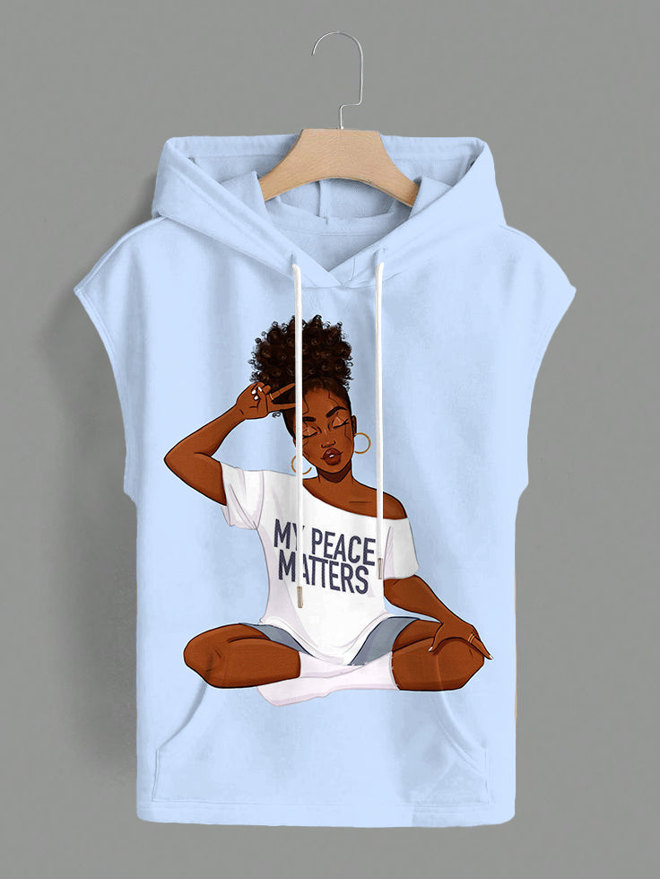 My Peace Matters Pocket Drawstring Hooded Tee